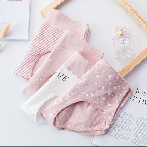 少女內褲純棉高腰100%全棉檔青少年女孩初中學生大童發育期三角褲