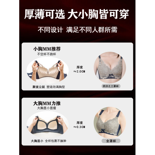 無鋼圈內衣女小胸聚攏顯大收副乳防下垂胸罩大胸顯小夏季薄杯文胸