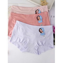 黛絲少女莫代爾高彈力柔軟純色無痕透氣包臀簡約中腰平角女士內褲