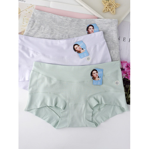 黛絲少女莫代爾高彈力柔軟純色無痕透氣包臀簡約中腰平角女士內褲