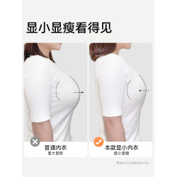 朵凡妮大胸顯小文胸薄款內衣女無鋼圈聚攏上托防下垂超薄全罩杯夏