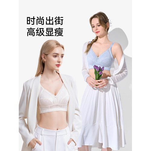 朵凡妮大胸顯小文胸薄款內衣女無鋼圈聚攏上托防下垂超薄全罩杯夏