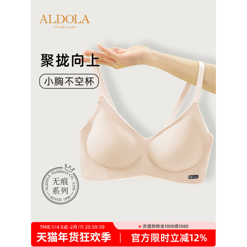 雅黛麗內衣女小胸聚攏無痕美背文胸收副乳防下垂軟支撐乳膠胸罩冬