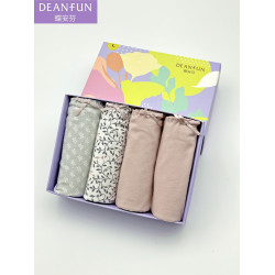 蝶安芬純棉質內褲女印花舒適透氣碎花中高腰女士平角內褲13118