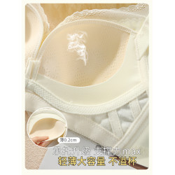 內衣女士薄款小胸聚攏蕾絲無鋼圈大胸顯小收副乳防下垂文胸罩秋冬