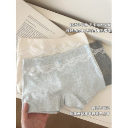 蕾絲高顔值平角內褲女士純棉襠夏薄款四角短褲防走光安全褲二合一