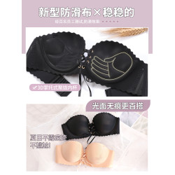 隱形無肩帶內衣女聚攏防滑文胸抹胸貼裹胸小胸罩上托無帶美背露背