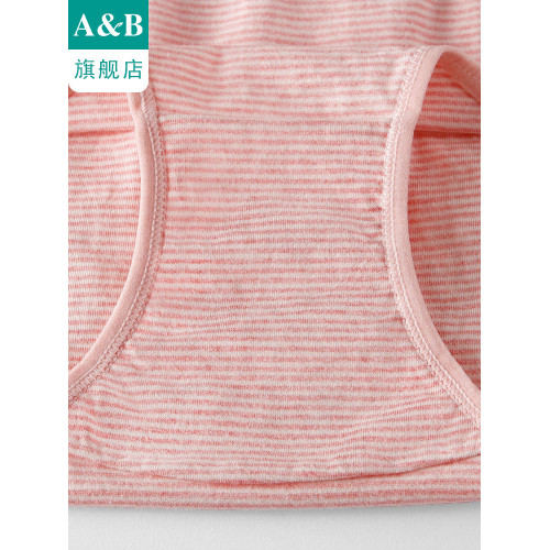 ab內衣【3條裝】女士平腳內褲彈力棉中高腰女短褲旗艦店A101