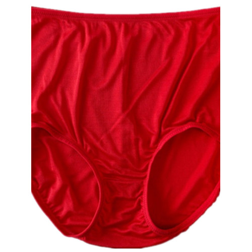 女士100%桑蠶絲高腰內褲無痕中腰透氣三角褲衩超薄真絲紅色平角褲