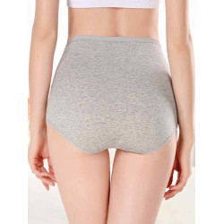 5條裝修身特大碼純棉女士內褲高腰收腹可愛玫瑰花束腰舒適三角褲