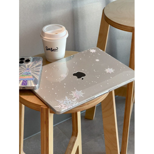 汪三嵗「下雪啦」MacBook保護殼細閃蘋果筆電2025款M4M5pro14寸air13寸M1/M2/M3保護套配件