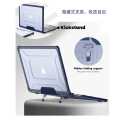 適用macbook air15保護套pro13英寸14寸m2m1 2023筆電外殼蘋果電腦殼硬TPU包邊帶支架散熱透明防摔送鍵盤膜