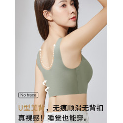同款無尺碼小奶皮無痕內衣女大胸顯小胸聚攏運動背心式美背文胸罩
