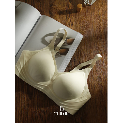 黑科技發泡膠內衣女無鋼圈提拉聚攏文胸無痕一片式懸浮支撐收副乳