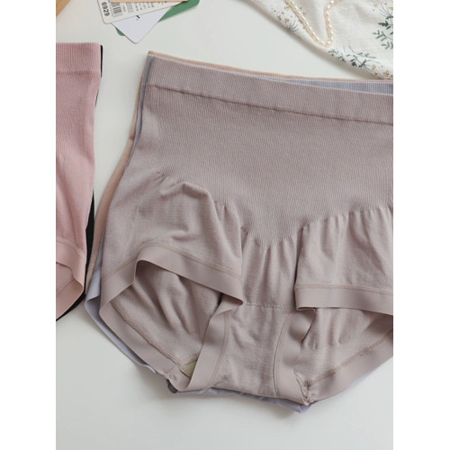 塞德納6929舒適高腰微收腹不緊勒無縫莫代爾包臀包肚子女士內褲紅