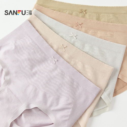 三福 女中腰包臀內褲 簡約無縫彈力柔軟舒適半平角褲女846294