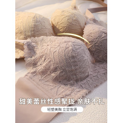 維多利亞小胸中厚蕾絲內衣女士聚攏顯大防下垂收副乳無鋼圈文胸罩