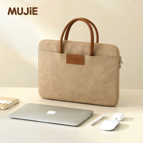 日本進口MUJIE高檔商務手提電腦包適用蘋果筆記手提包公文包