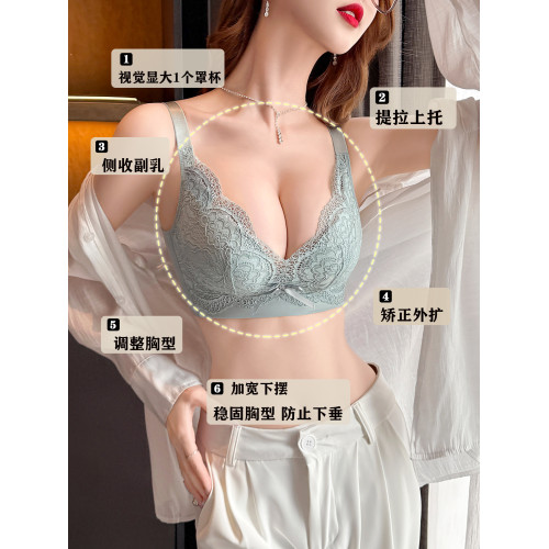 內衣女小胸聚攏顯大調整型收副乳防下垂2025新款爆款無鋼圈文胸罩