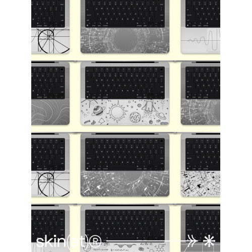 SkinAT 適用於MacBook Pro保護膜蘋果電腦創意掌托貼膜觸控板貼紙