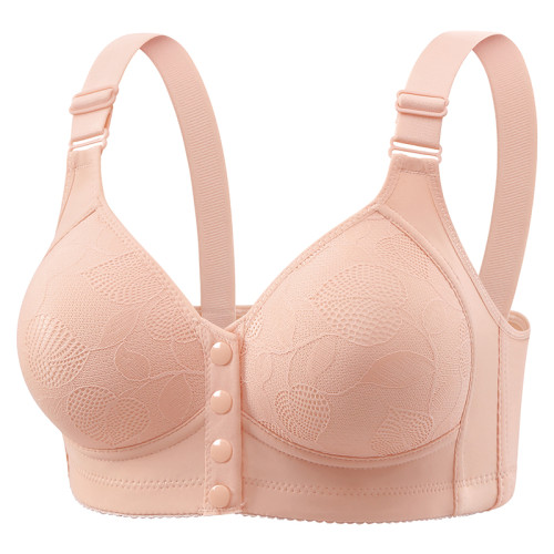 前釦中老年人文胸舒適媽媽聚攏防下垂內衣中年婦女無鋼圈胸罩薄款