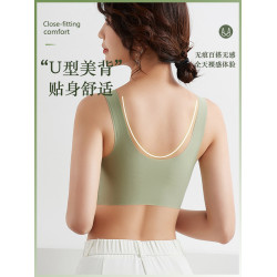 一體式固定杯內衣女薄款大胸顯小無痕無鋼圈大碼夏季文胸罩背心式