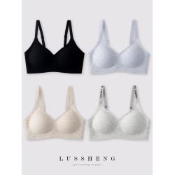 鹿笙笙一片式無痕內衣女簡約舒適無鋼圈貼身無束縛果凍固定杯文胸