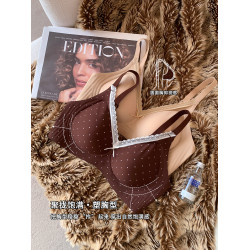 無痕波點蕾絲內衣女小胸聚攏軟支撐上托無鋼圈收副乳防下垂文胸罩