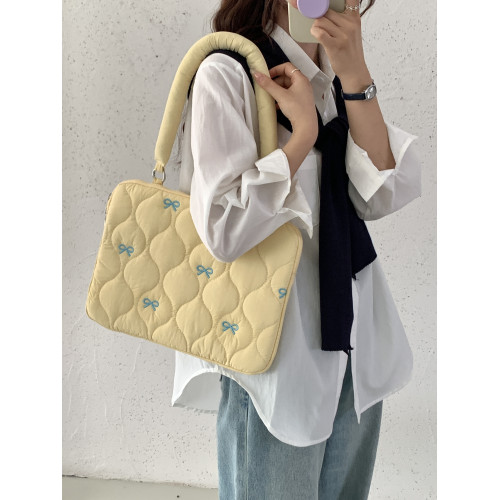 電腦包14寸手提2025新款女高顔值通勤百搭單肩包適用蘋果筆電macbookpro/air13.3聯想華爲內膽16寸