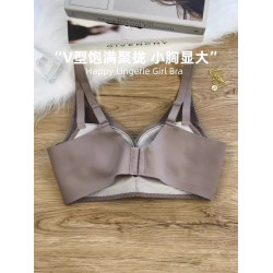 正品牌文胸100%桑蠶絲小胸聚攏顯大無痕內衣女防下垂調整型無鋼圈