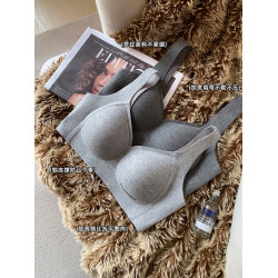 秋冬磨毛保暖螺紋內衣女無痕舒適大胸顯小無鋼圈收副乳防下垂文胸