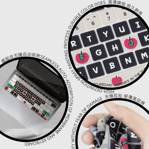 適用蘋果MacBook筆電M2電腦15鍵盤膜14寸M4卡通air可愛13女生M3