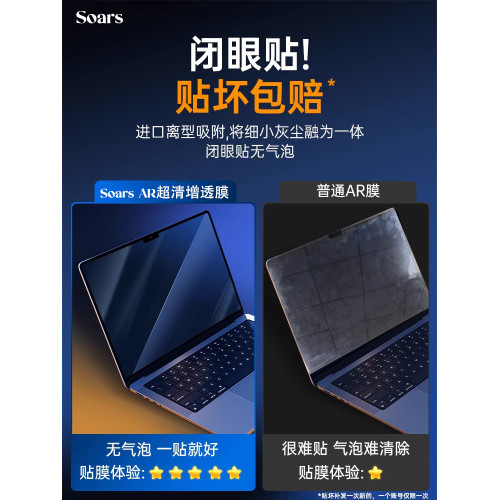 【不反光AR膜】適用蘋果macbookpro螢幕膜2025M4air13寸M3筆電4