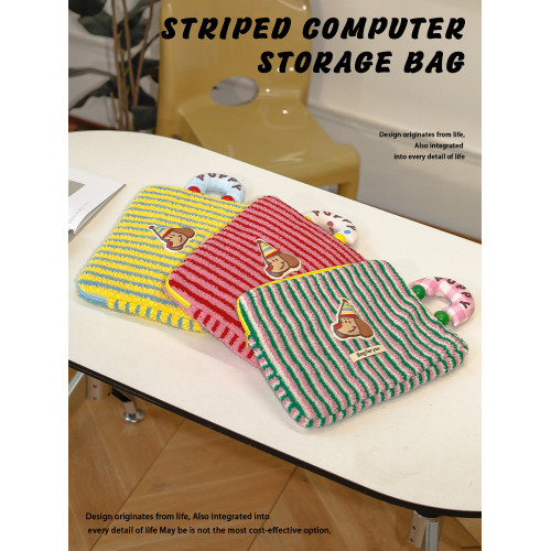 電腦包羊羔絨平板收納袋可攜式手提辦公包防磕碰手提筆電收納袋