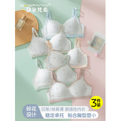 朵梵希發育期少女內衣初中生高中生小胸聚攏文胸罩秋季薄款無鋼圈