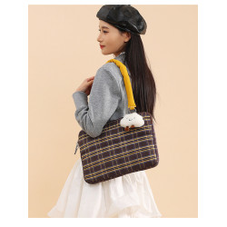 適用筆記型電腦包14寸手提單肩女高顔值大容量通勤2025新款蘋果筆電macbookair/pro13.3聯想華爲內膽包