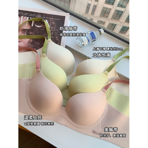 無痕內衣女小胸聚攏顯大上薄下厚透氣舒適軟支撐無鋼圈防下垂文胸