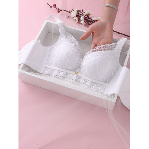 柔軟內衣女小胸聚攏厚薄款無鋼圈收副乳上托白膚色文胸罩套裝秋冬