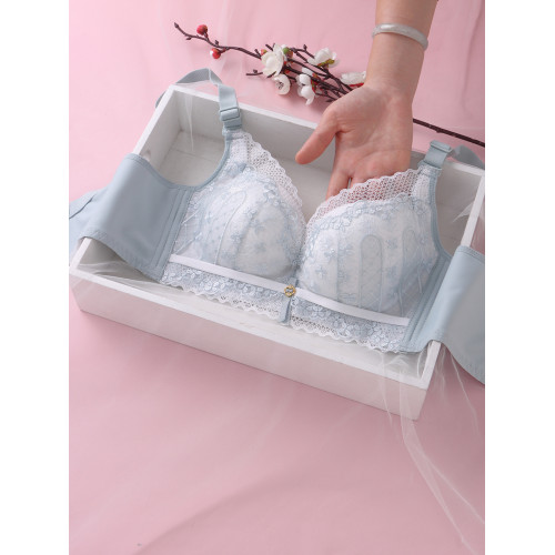 柔軟內衣女小胸聚攏厚薄款無鋼圈收副乳上托白膚色文胸罩套裝秋冬