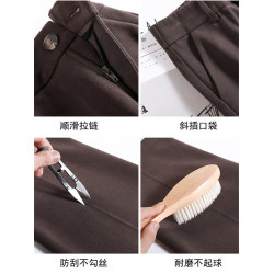 毛呢西裝褲2025秋冬新款女小個子九分小腳哈倫加絨直筒菸琯褲子