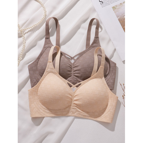 內衣女士小胸聚攏舒適無痕薄款胸罩無鋼圈固定杯2025新款爆款文胸