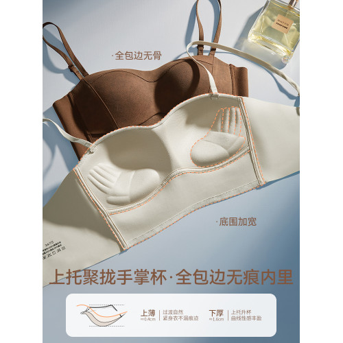 多情貓抹胸內衣女小胸聚攏顯大上托防下垂收副乳無痕裹胸文胸汕頭