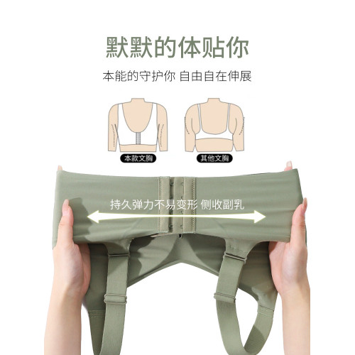 3D果凍條軟支撐文胸聚攏收副乳上托無痕內衣女薄款大胸顯小胸罩