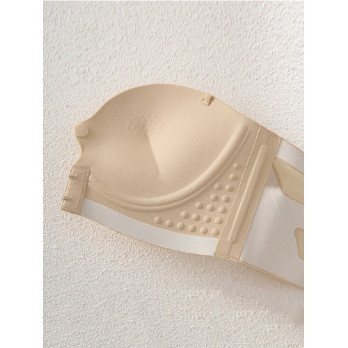 粉底液前釦無肩帶內衣女小胸聚攏不掉不空杯防滑抹胸無痕隱形文胸