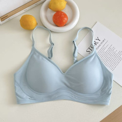 牛奶絲無痕內衣女無鋼圈大胸顯小胸聚攏上托3D軟支撐睡眠薄款文胸