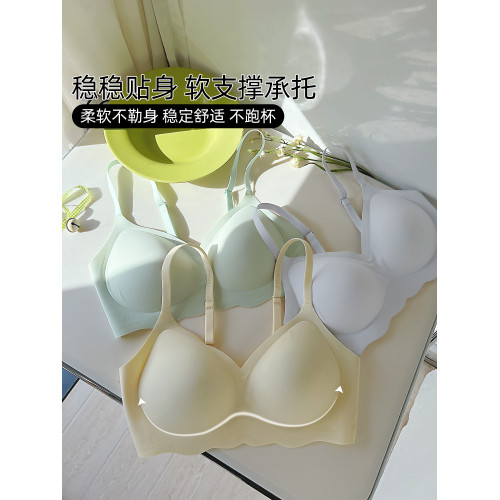 六隻兔子小攏杯內衣女小胸聚攏果凍條軟支撐收副乳無鋼圈無痕文胸