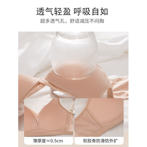 媽媽內衣無鋼圈文胸中老年婦女專用乳罩舒適透氣光面無痕聚攏胸罩