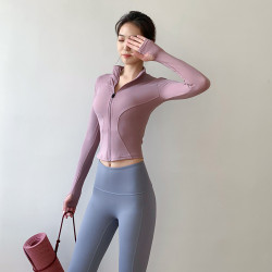 休閒修身顯瘦外套女立領春夏新款2023百搭運動上衣開衫拉鍊跑步服