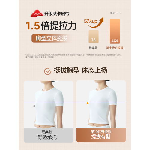 HelloSunny無痕粉底液內衣女隱形膚色細肩帶文胸美背女士胸罩新款