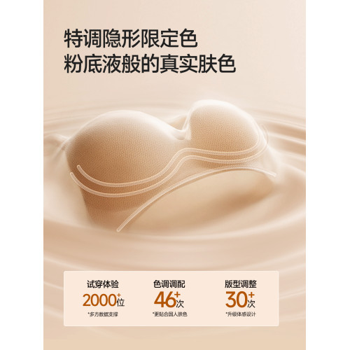 HelloSunny無痕粉底液內衣女隱形膚色細肩帶文胸美背女士胸罩新款